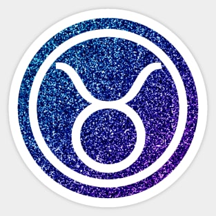 Blue Purple Glitter Zodiac - Taurus Sticker